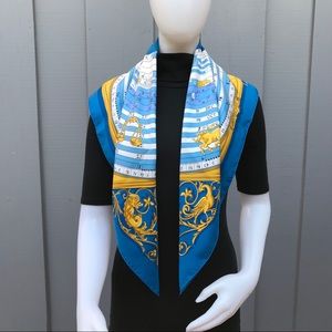 Hermès Astrologie / Zodiac Blue and Gold Scarf
